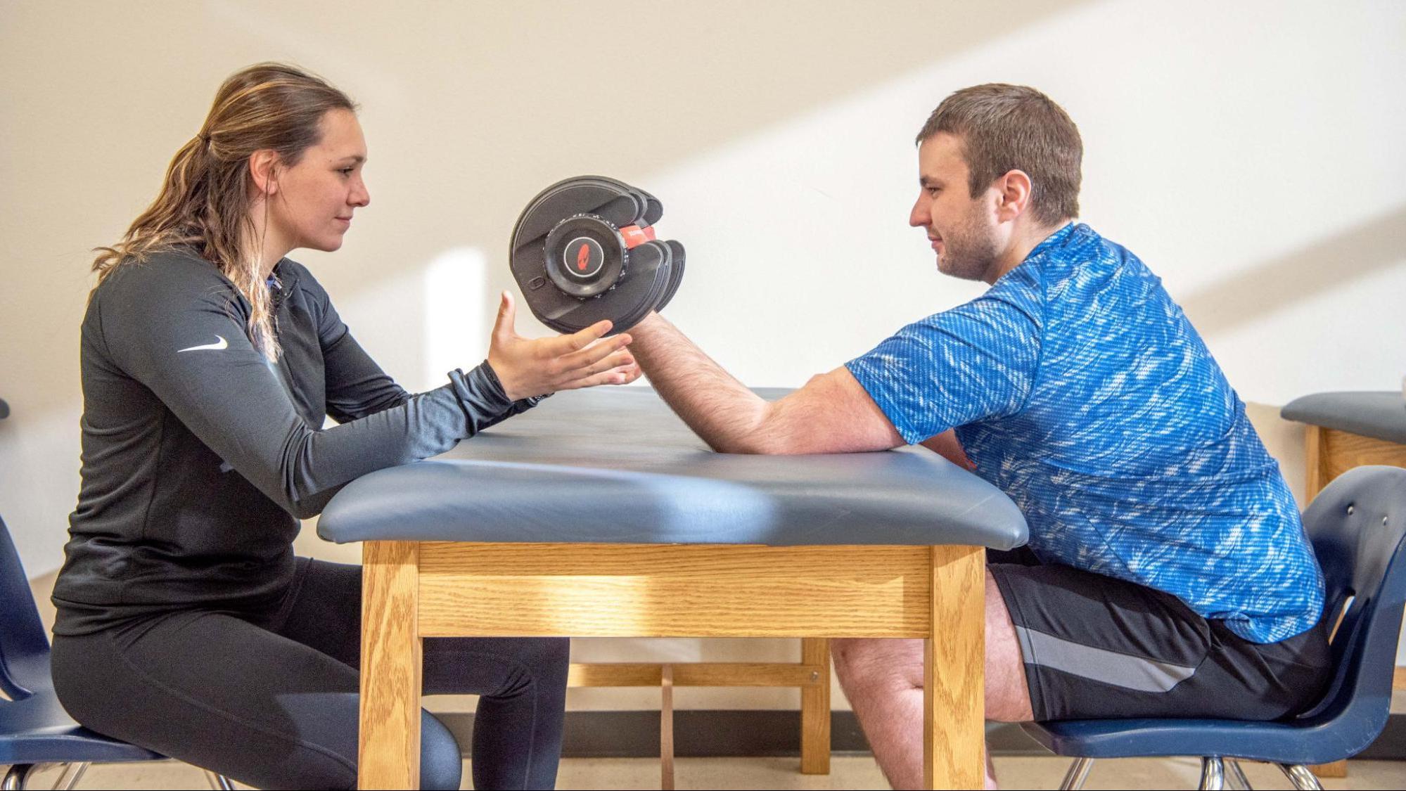 Biomechanics students completing strength test